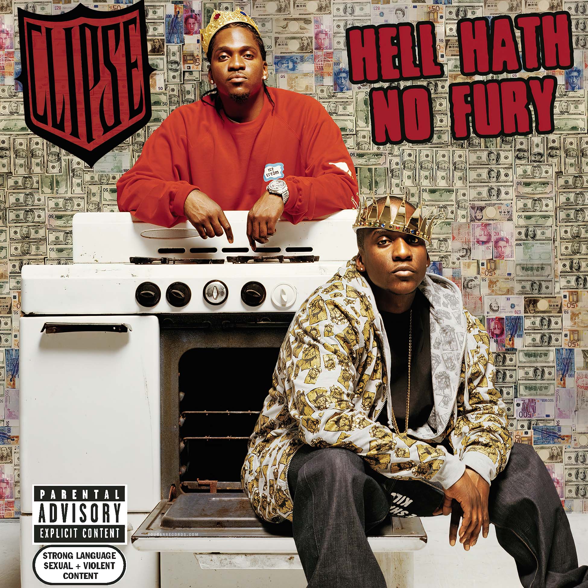 Clipse Hell Hath No Fury album cover art gold vinyl 2LP gatefold Pharrell Williams (The Neptunes) available at ToucanRecords.com