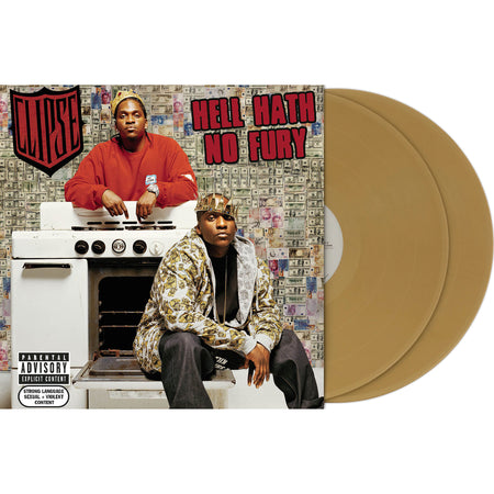 Clipse Hell Hath No Fury, 2LP gold vinyl, packshot, gatefold, Pharrell Williams production, East Coast rap