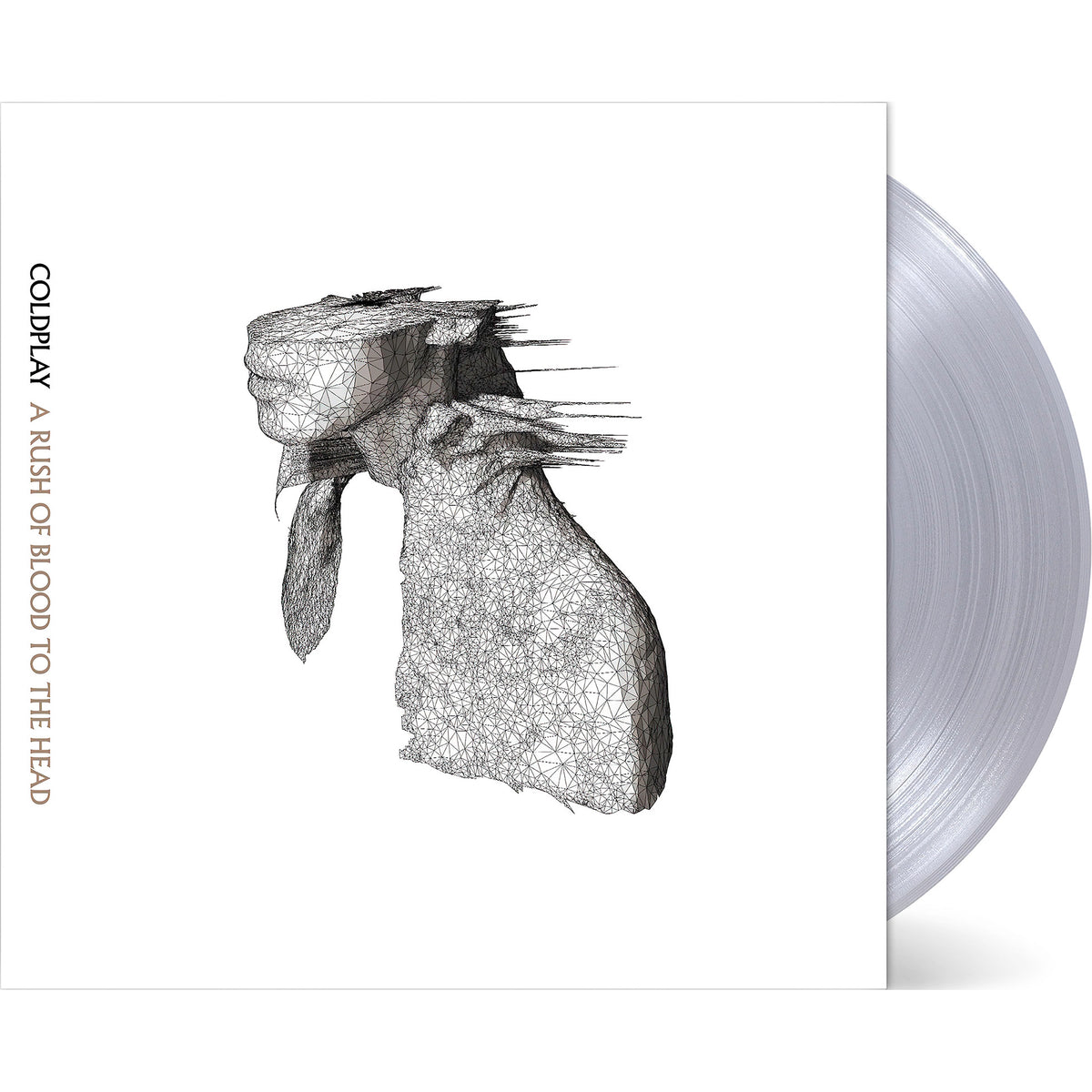 Coldplay - A Rush of Blood to the Head packshot, sustainable clear vinyl EcoRecord pressing, British alternative rock featuring the song "Clocks"