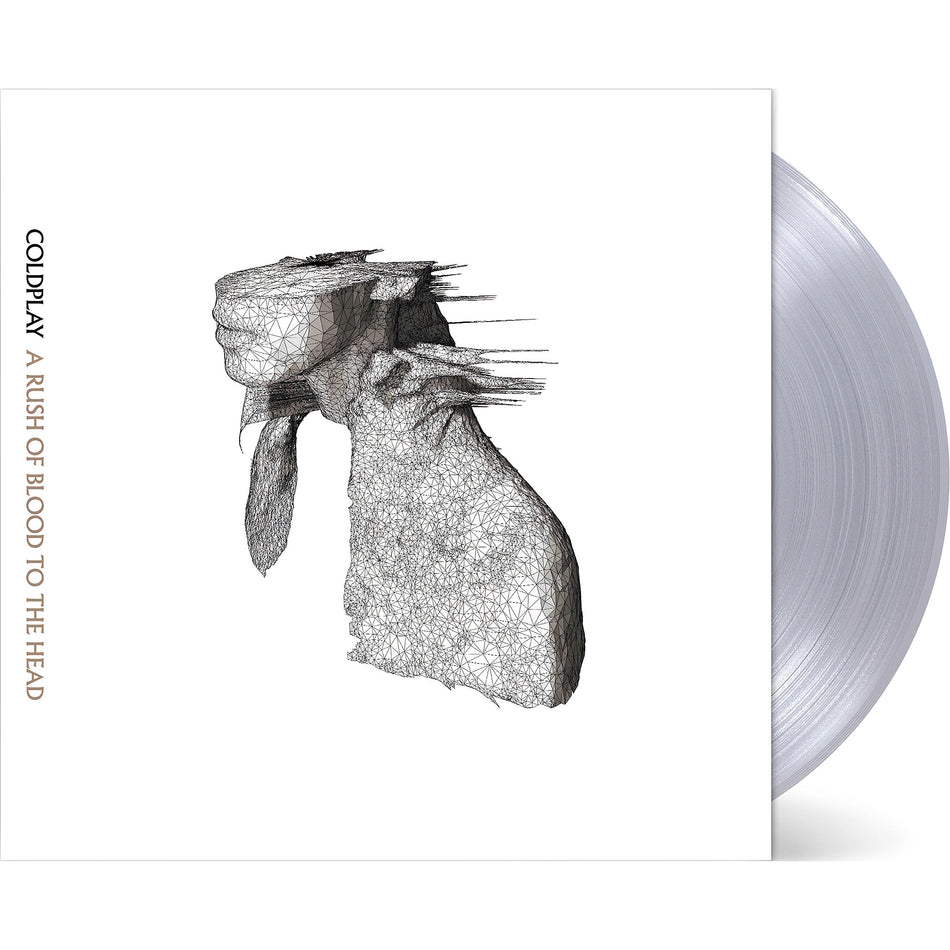 Coldplay - A Rush of Blood to the Head packshot, sustainable clear vinyl EcoRecord pressing, British alternative rock featuring the song "Clocks"