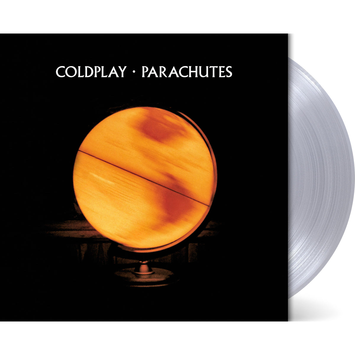 Coldplay - Parachutes packshot, clear EcoRecord pressing from recycled bottles, environmentally conscious vinyl