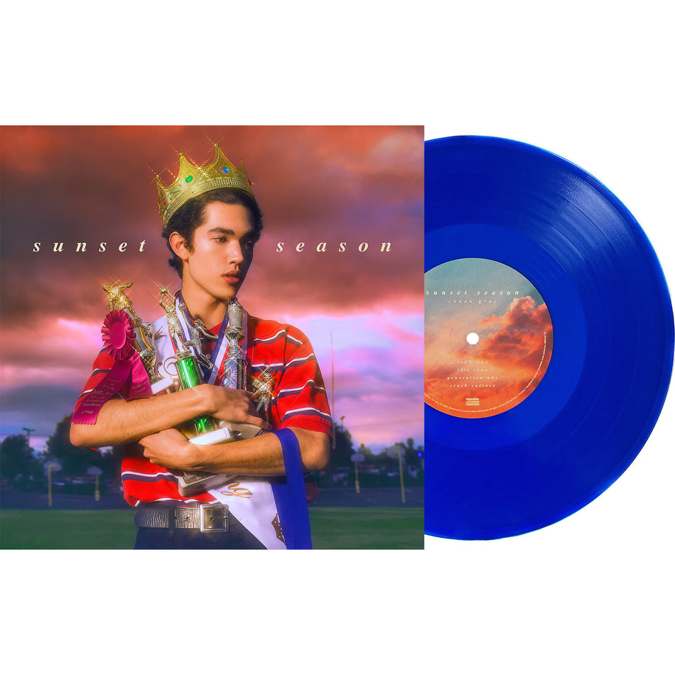 Conan Gray, Sunset Season, 10 Inch, EP, Blue Vinyl, cover, album, album art, vinyl, packshot