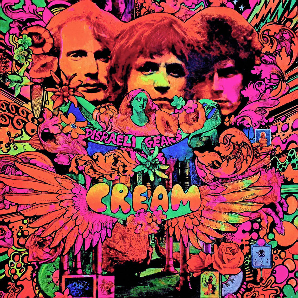 Cream Disraeli Gears album cover for the 180g black vinyl LP reissue of the classic psychedelic rock album featuring Eric Clapton