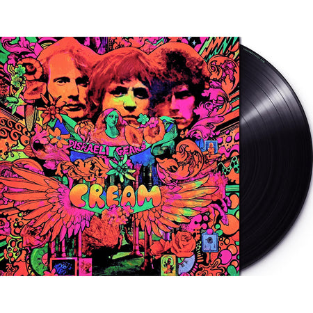 Cream Disraeli Gears packshot of the 180g black vinyl LP reissue, available at ToucanRecords.com with original album artwork