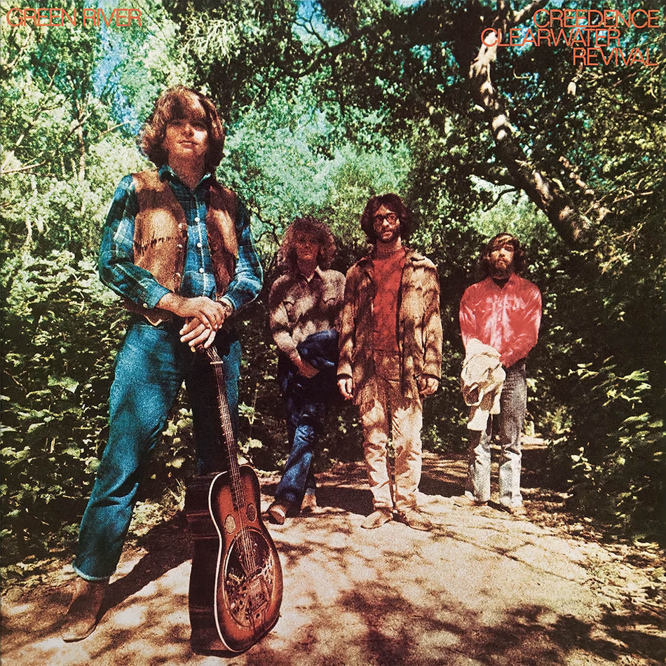 Creedence Clearwater Revival - Green River album cover, olive green vinyl LP edition, 1969 swamp rock classic from CCR - ToucanRecords.com