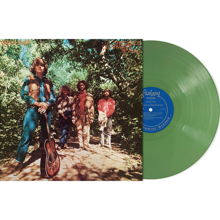 Creedence Clearwater Revival (CCR) Green River vinyl record packshot, olive green color LP, swamp rock heritage