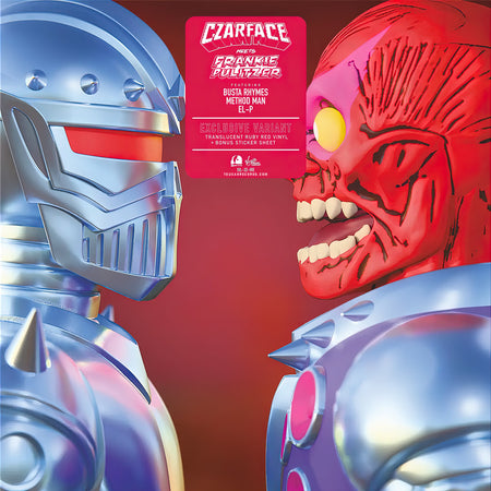 Czarface Meets Frankie Pulitzer album cover for Indie Exclusive Ruby Red vinyl LP featuring Tom Hardy as Frankie Pulitzer