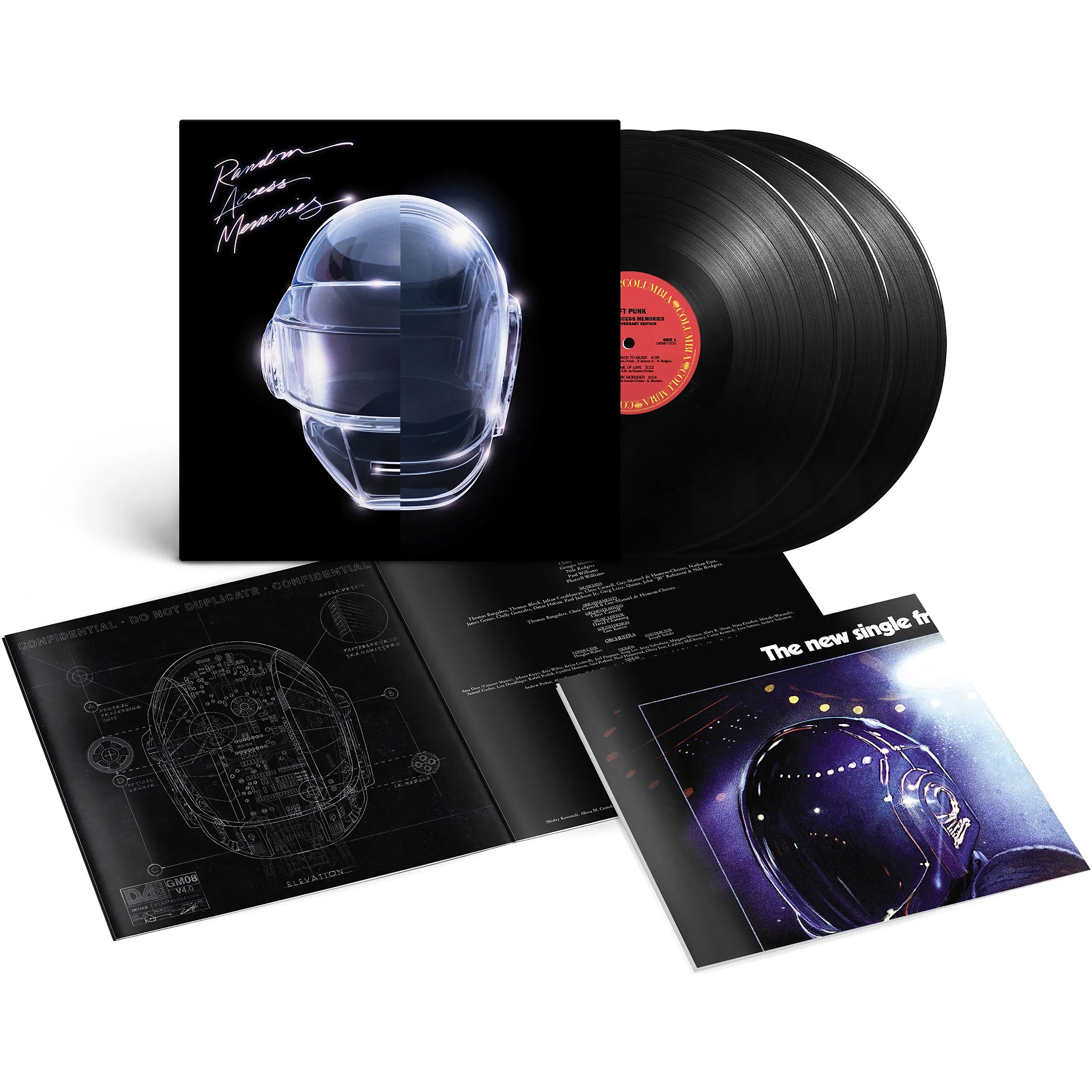 Daft Punk - Random Access Memories packshot, 180g triple vinyl pressing, electronic disco music