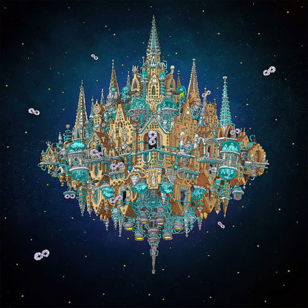 Dance Gavin Dance - Pantheon album cover, cobalt blue ruby red white splatter 2-LP, indie exclusive gatefold at ToucanRecords.com