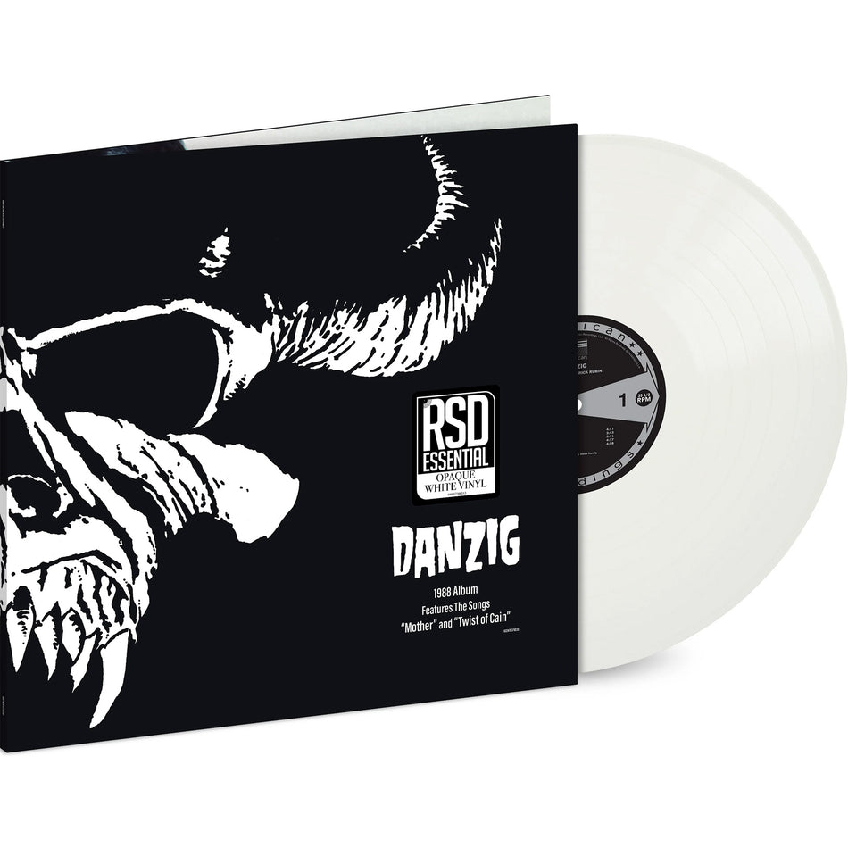 Danzig self-titled vinyl record, packshot, RSD Essential, opaque white, gatefold, limited edition