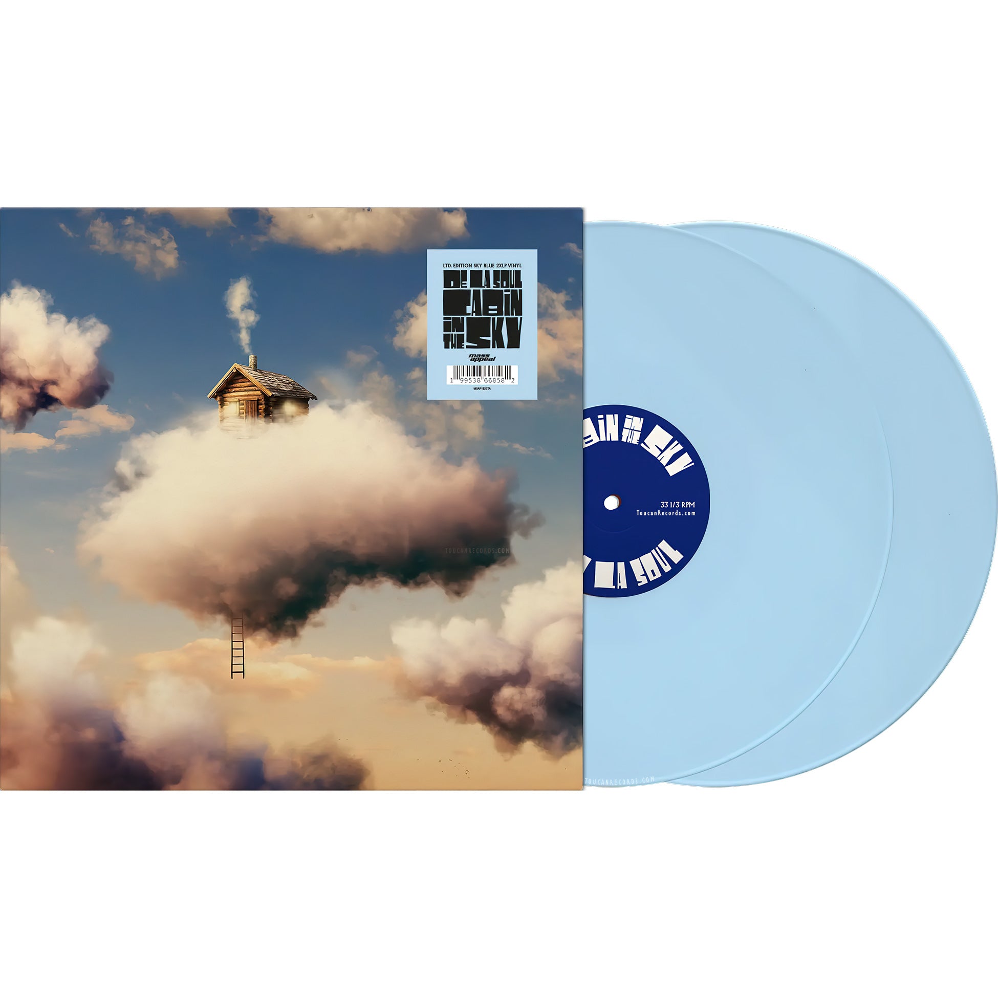 De La Soul - Cabin In The Sky packshot, sky blue colored vinyl variant edition, a Mass Appeal release