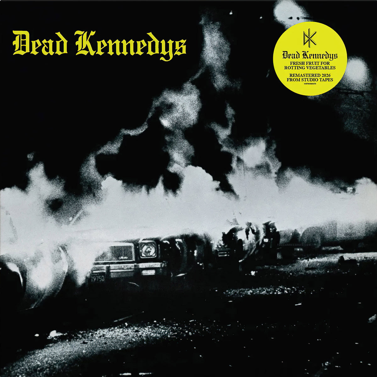 Dead Kennedys Fresh Fruit for Rotting Vegetables album cover art for the black vinyl LP. Poster Included.  ToucanRecords.com