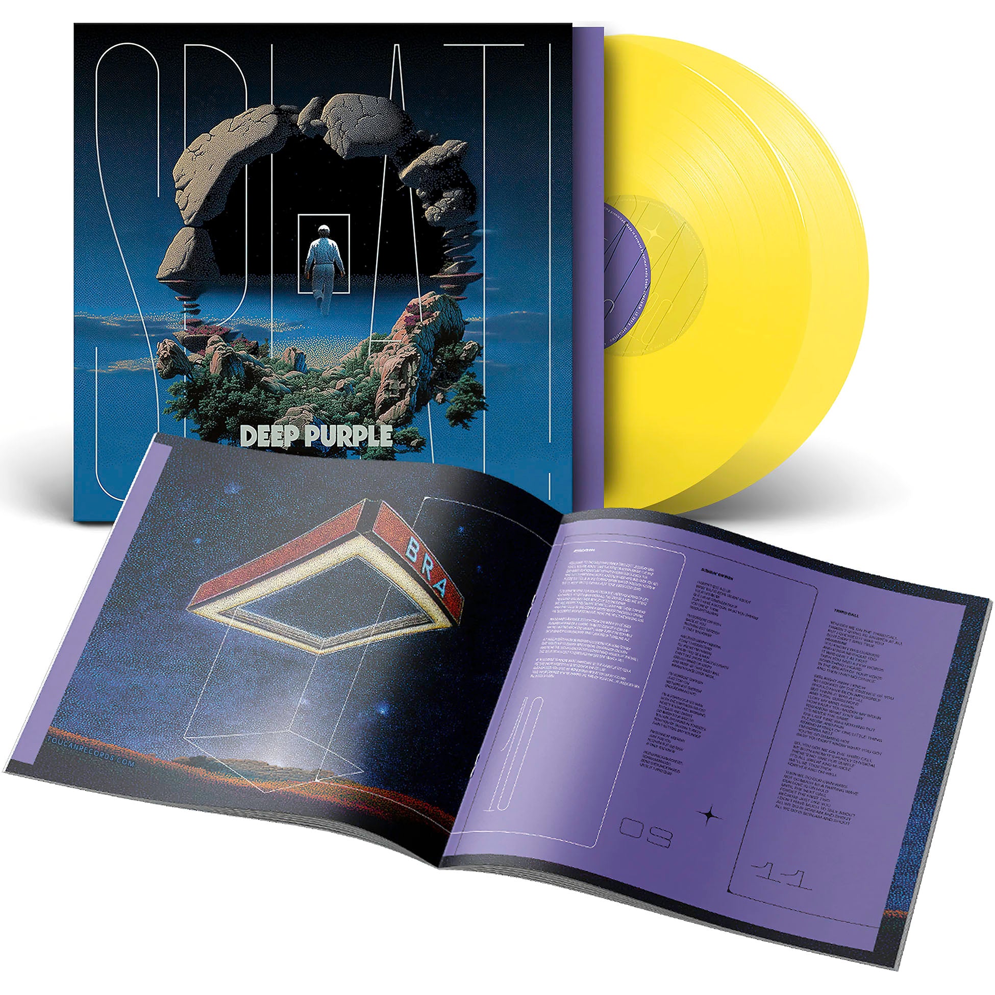 Deep Purple SPLAT! packshot for the indie exclusive limited edition yellow 2LP vinyl LP with 12-page color booklet