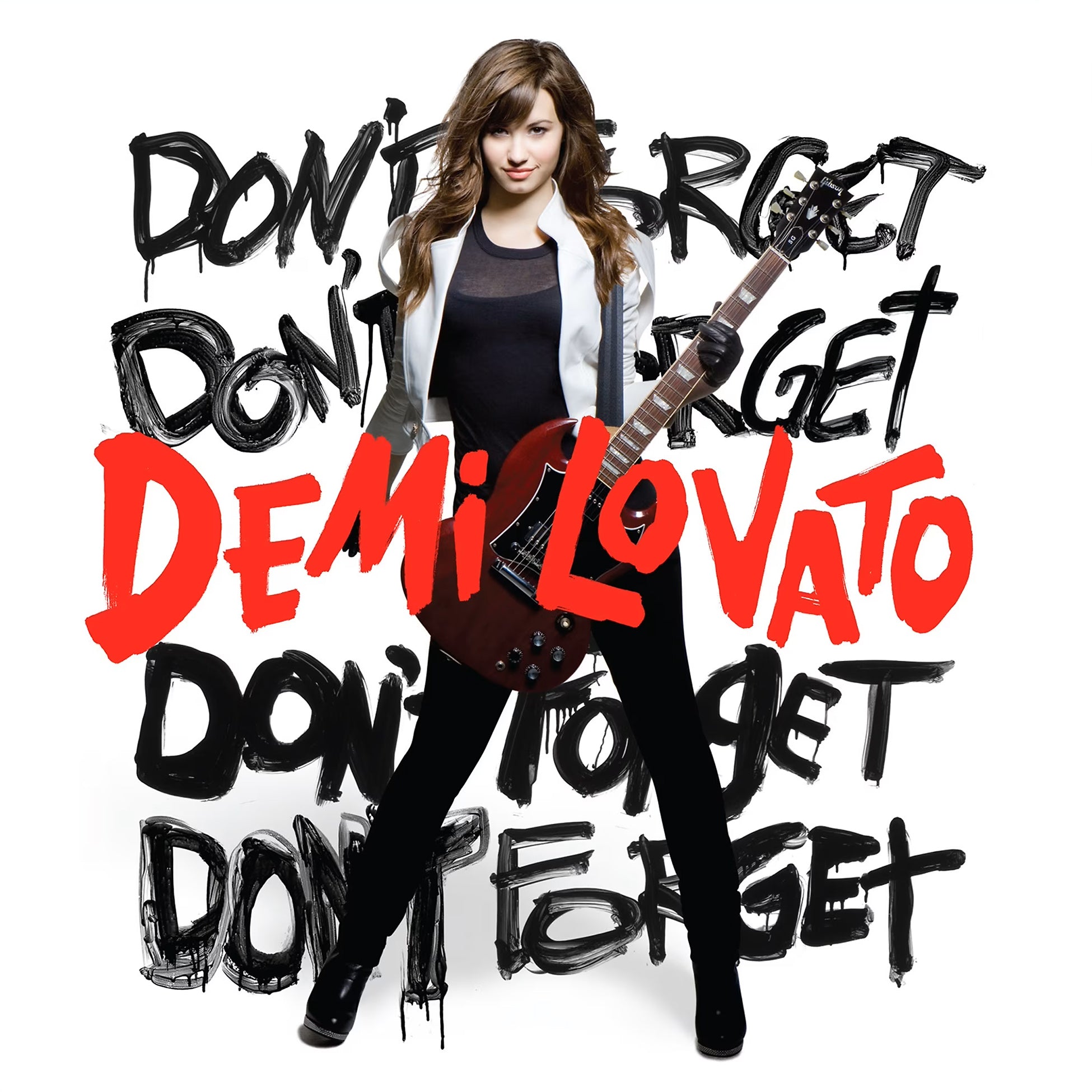 Demi Lovato Don't Forget album cover, clear vinyl with red black splatter, limited edition
