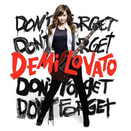 Demi Lovato Don't Forget album cover, clear vinyl with red black splatter, limited edition