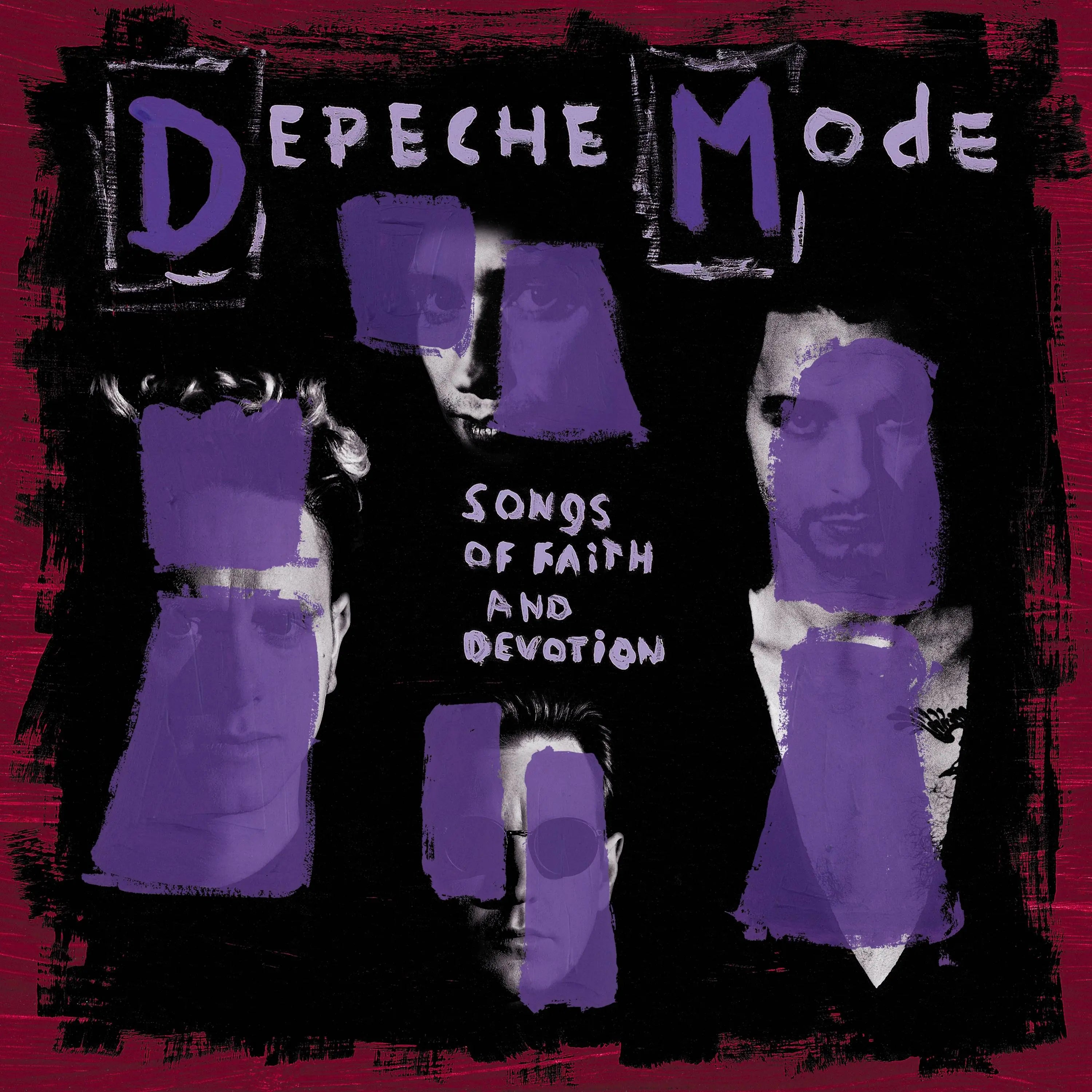 Depeche Mode Songs of Faith and Devotion album cover, black vinyl LP remaster dark alternative rock
