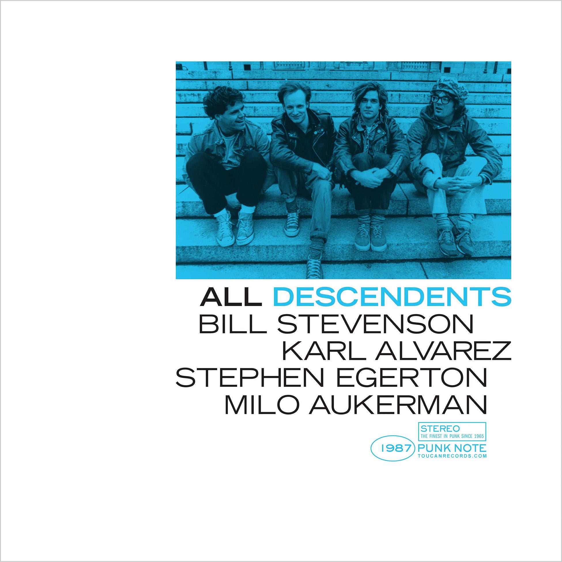 Descendents All album cover for black vinyl LP with alternate Punk Note artwork available at ToucanRecords.com
