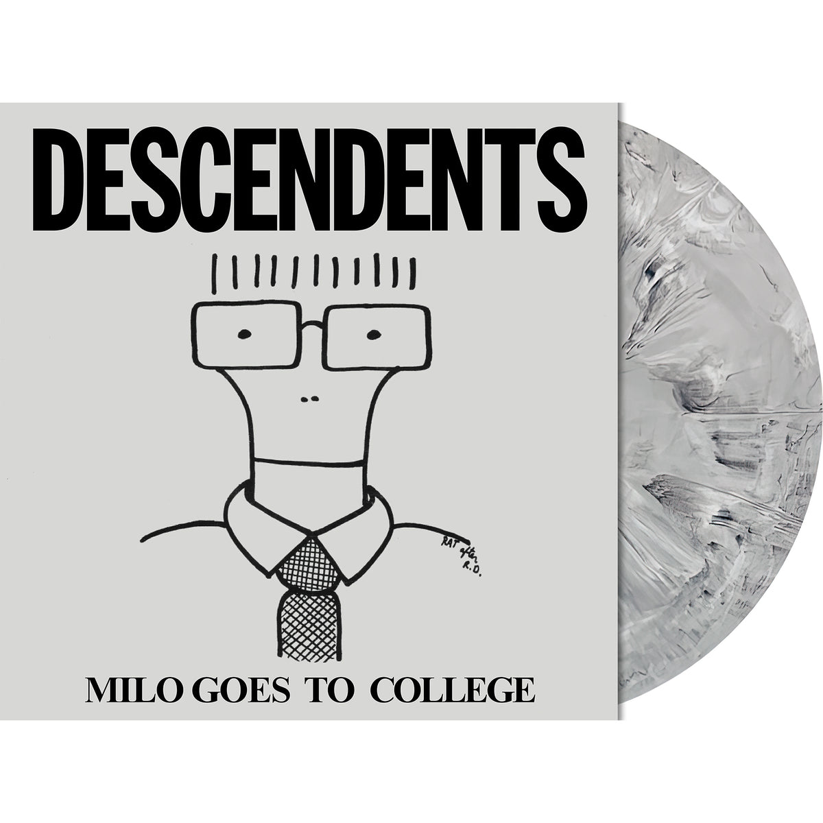 Milo Goes To College packshot, gray matter color vinyl pressing, 80s punk era