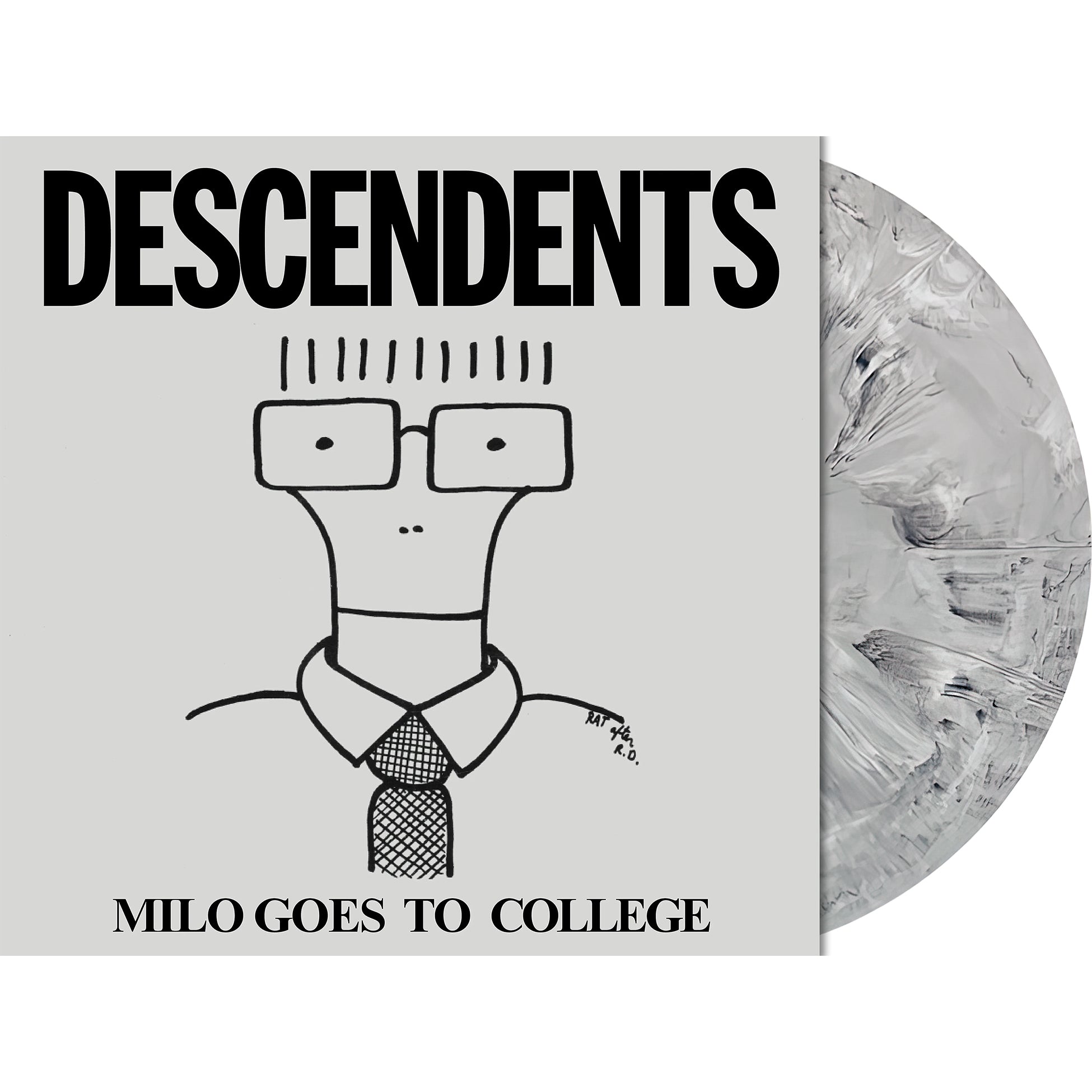 Milo Goes To College packshot, gray matter color vinyl pressing, 80s punk era