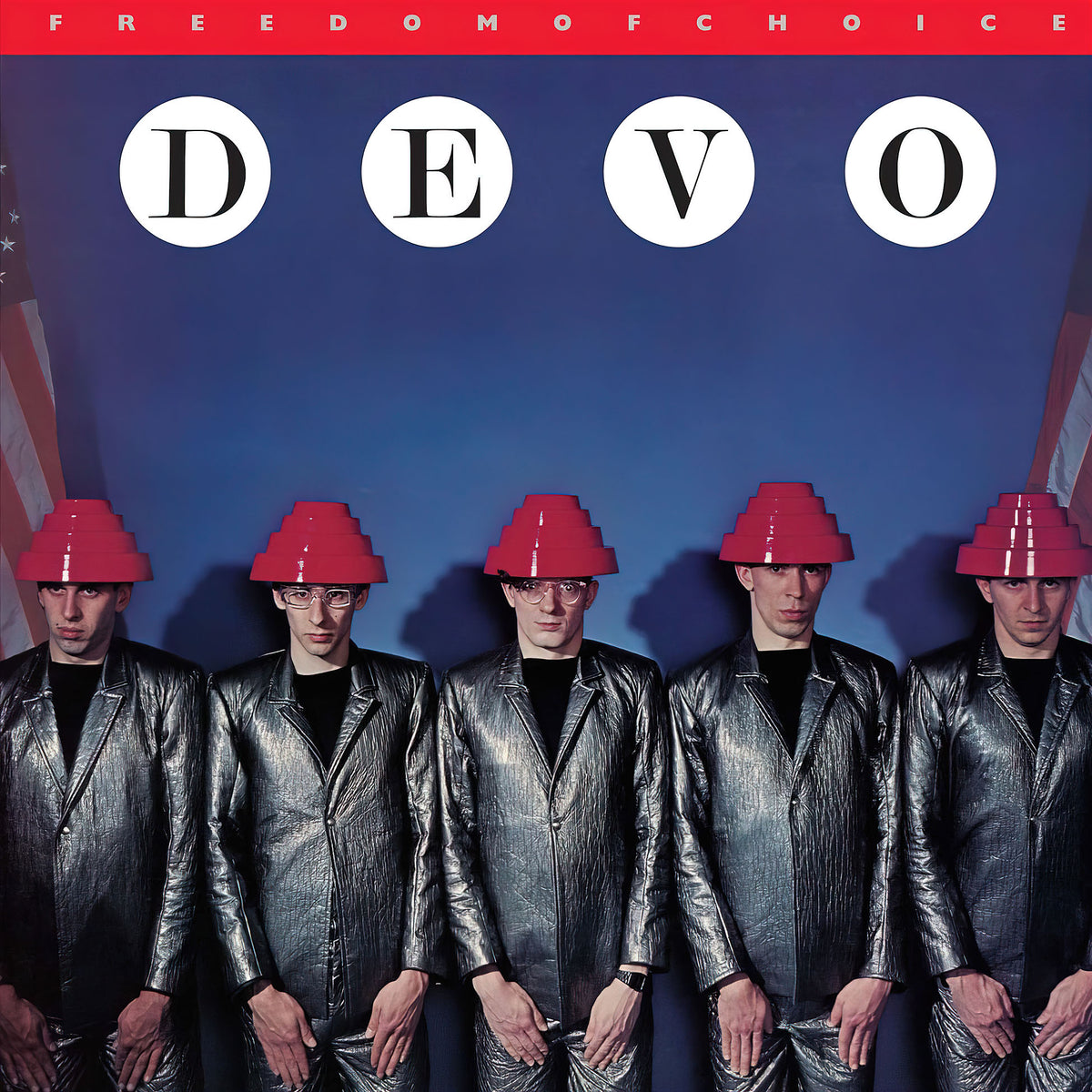 devo, freedom of choice, whip it, rhino high fidelity, audiophile, indie exclusive, limited edition, rocktober, album cover, album art, cover, cover art, vinyl,
