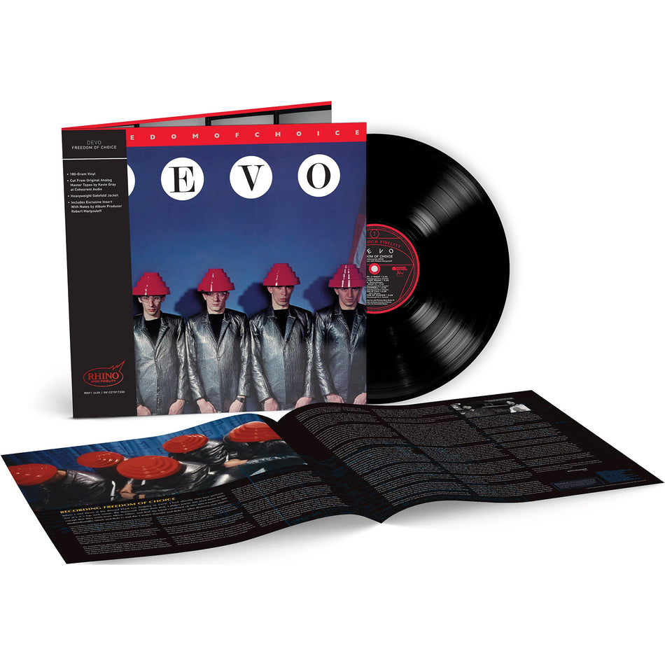devo, freedom of choice, whip it, gatefold, packshot, rhino high fidelity, audiophile, indie exclusive, limited edition, rocktober, album cover, album art, cover, cover art, vinyl,