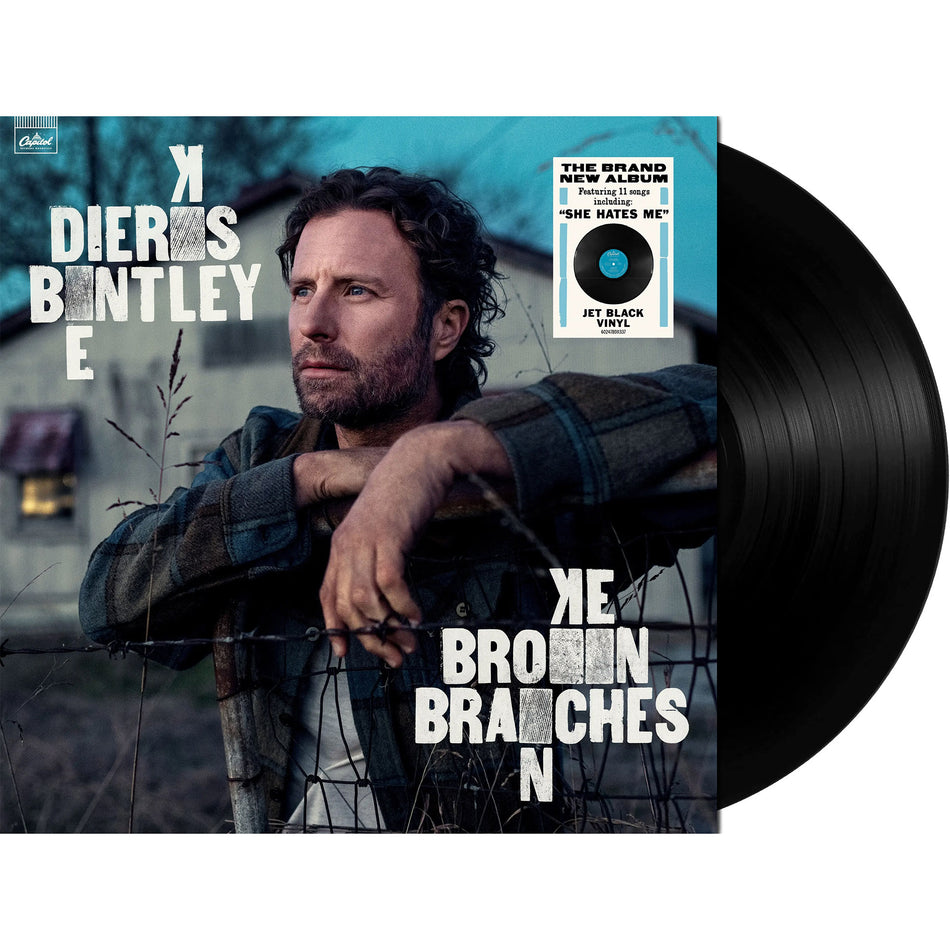 Dierks Bentley - Broken Branches packshot, jet black vinyl pressing, heartfelt country-folk storytelling — exclusively offered at ToucanRecords.com