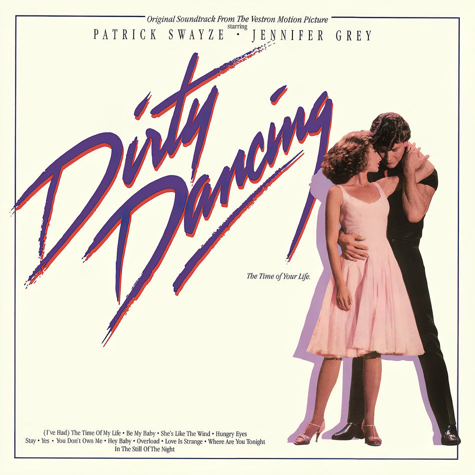 Dirty Dancing soundtrack, album cover, black vinyl LP edition, 1987 movie soundtrack featuring (I've Had) The Time of My Life 
