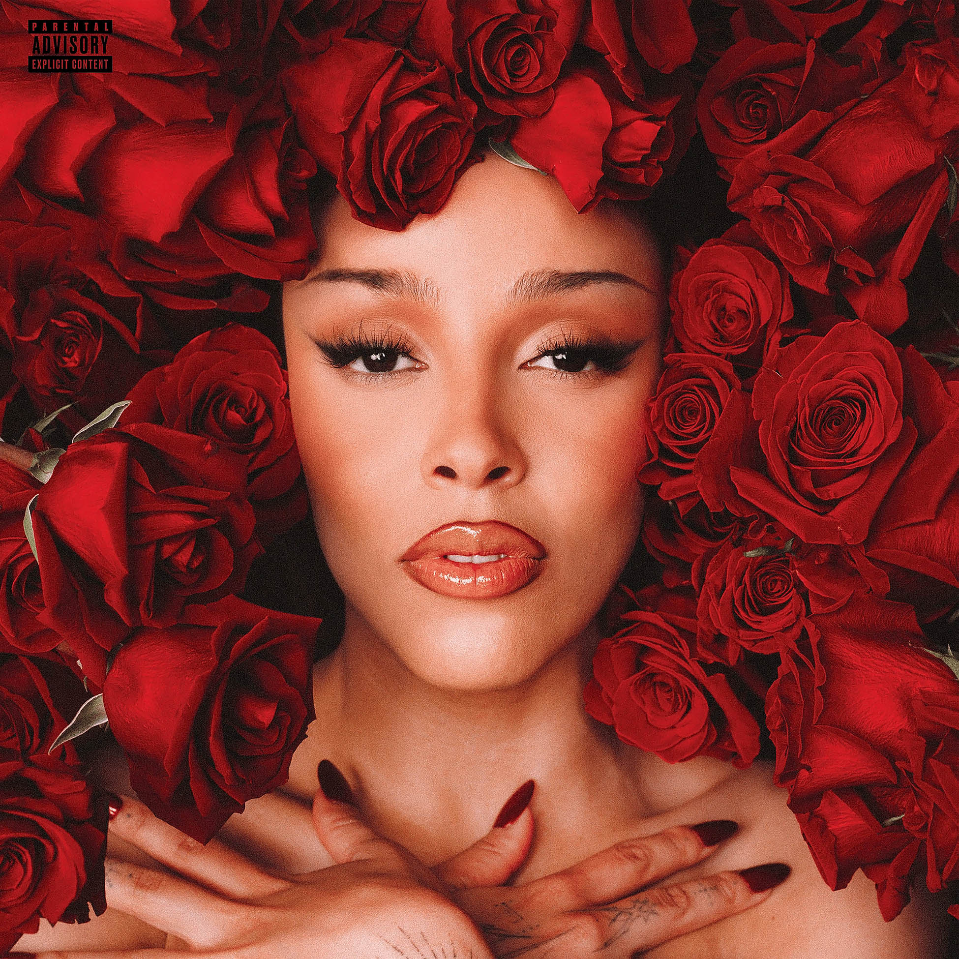 Doja Cat - Vie album cover, 2 LP black vinyl gatefold with poster, Red Roses