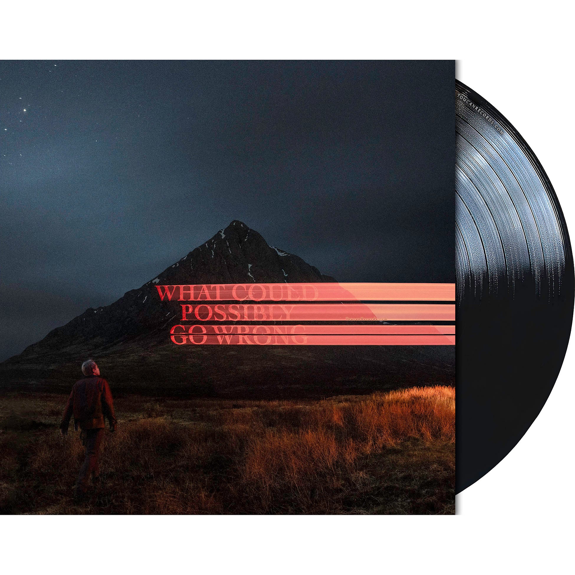 Dominic Fike What Could Possibly Go Wrong packshot for the black vinyl record. Housed in a gatefold jacket and includes a poster. Available at ToucanRecords.com