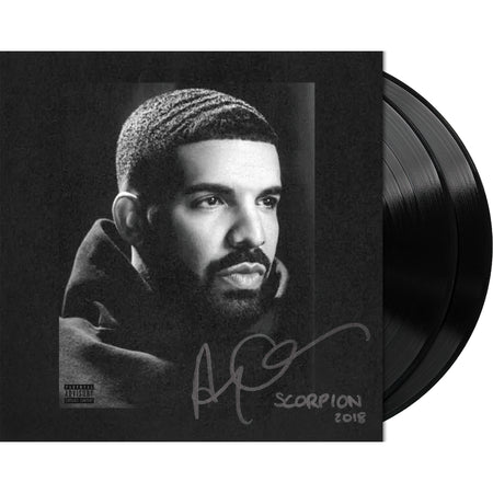 Scorpion vinyl packshot, 2 LP black vinyl pressing with gatefold, hip-hop/R&B