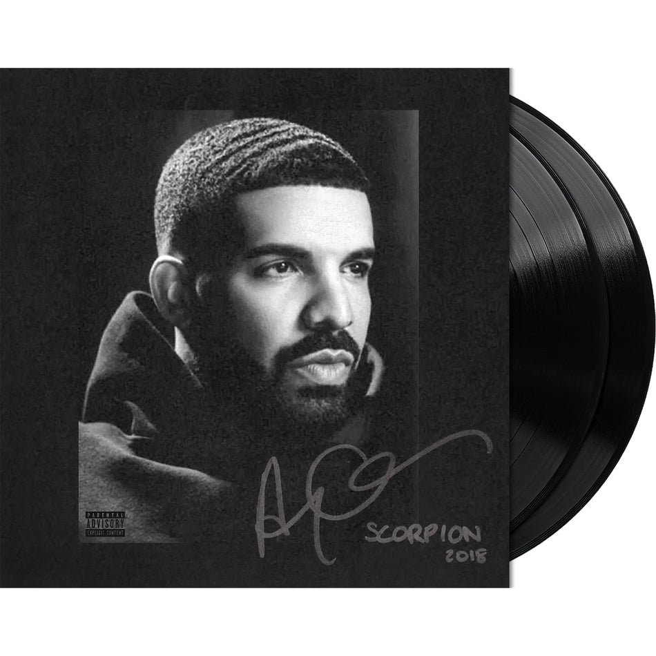 Scorpion vinyl packshot, 2 LP black vinyl pressing with gatefold, hip-hop/R&B