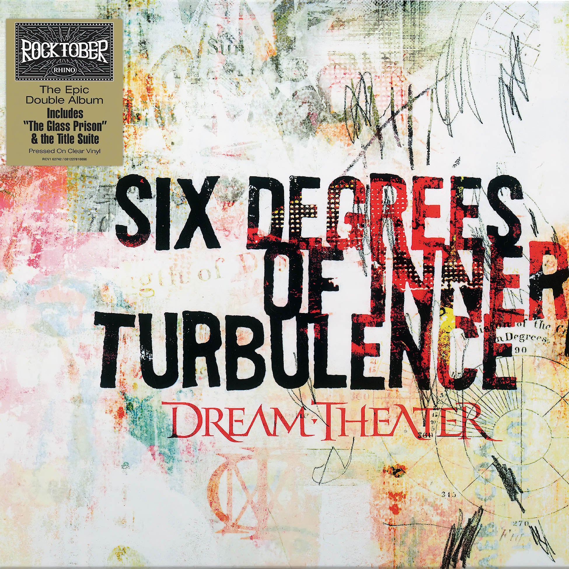Dream Theater - Six Degrees of Inner Turbulence album cover, limited clear vinyl Rocktober indie exclusive, 2002 progressive metal double album