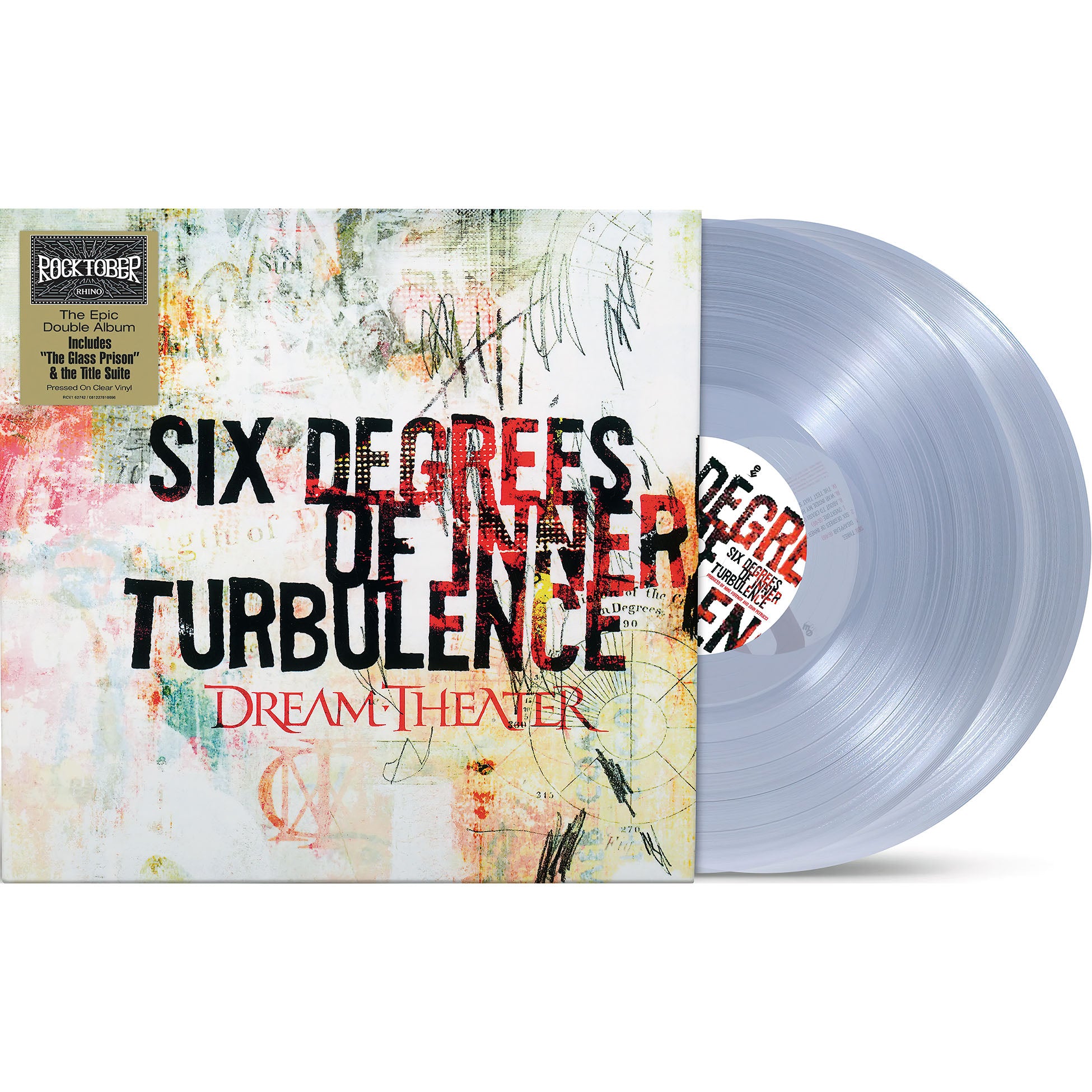 Dream Theater - Six Degrees of Inner Turbulence packshot, a Rocktober indie exclusive clear vinyl with lyrics insert, progressive rock technical metal