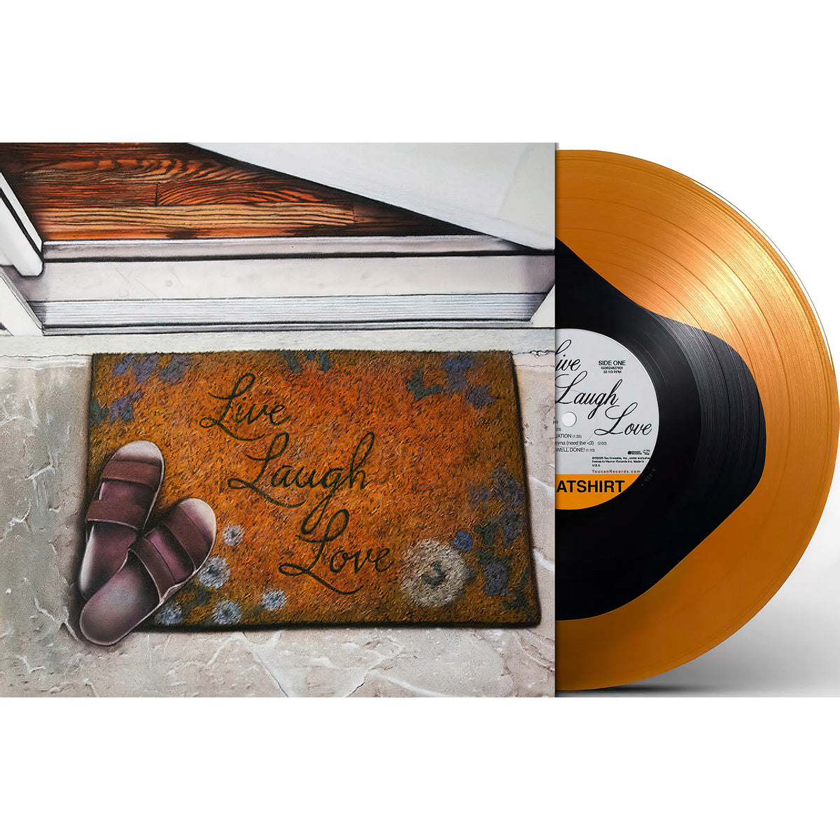 Earl Sweatshirt - Live Laugh Love packshot, orange and black crush vinyl pressing, color-in-color, underground hip-hop