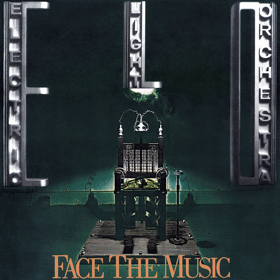 Electric Light Orchestra Face the Music 50th Anniversary vinyl LP cover, platinum symphonic rock album with Evil Woman, ELO classic