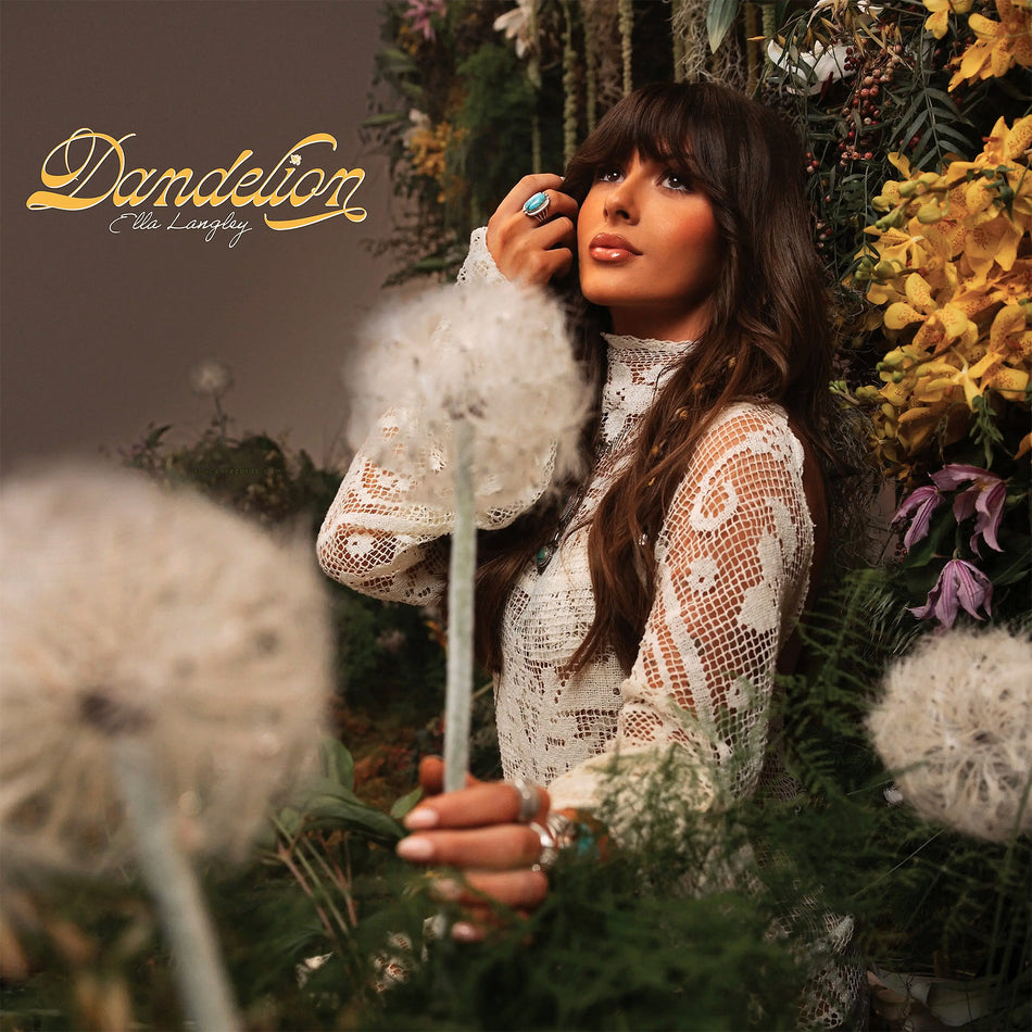 Ella Langley Dandelion album cover for the puffball white vinyl LP featuring "Choosin' Texas" and "Dandelion"
