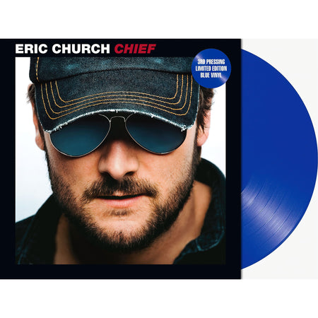 eric church, chief, 3rd pressing, limited edition, blue vinyl, packshot, colored vinyl, album cover, album art. cover, cover art, vinyl,