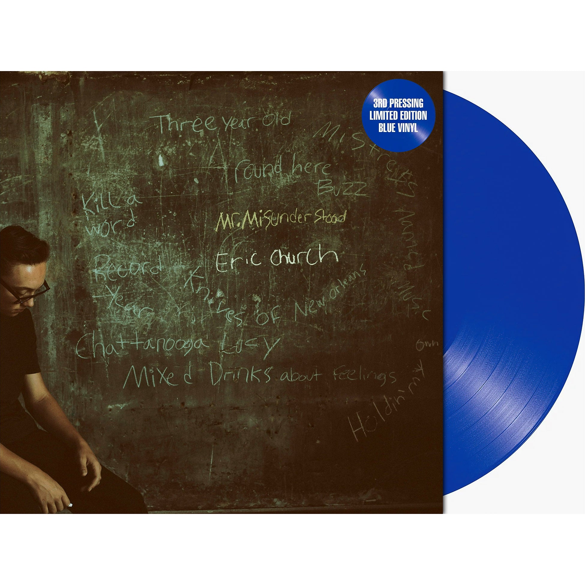 eric church, mr misunderstood, 3rd pressing, limited edition, blue vinyl, packshot, colored vinyl, album cover, album art, vinyl, cover art, cover,
