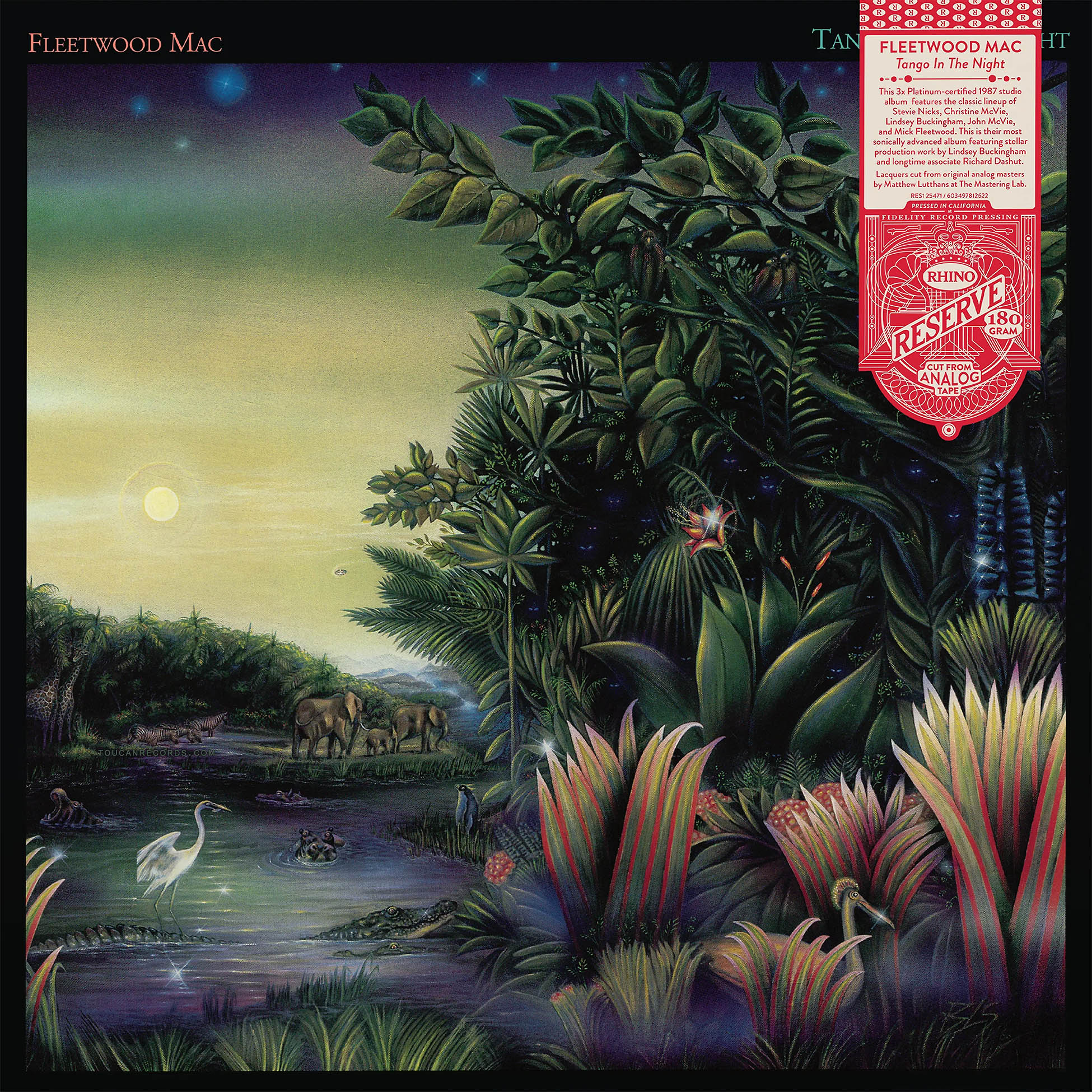Fleetwood Mac - Tango In The Night album cover, Rhino Reserve, pop rock and classic rock, heavyweight vinyl pressing