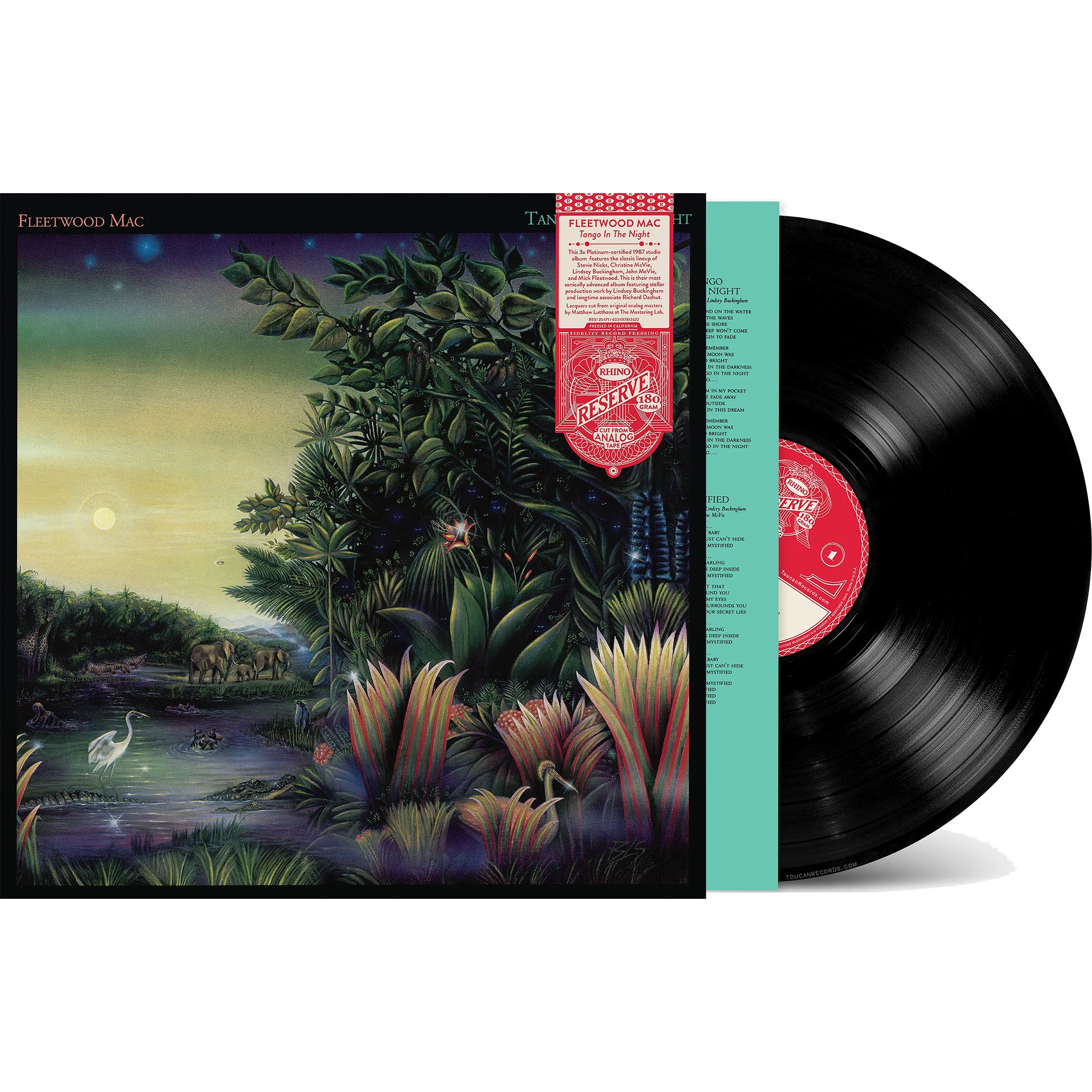 Fleetwood Mac - Tango In The Night packshot, Rhino Reserve, pop rock and classic rock, heavyweight 180g black vinyl 