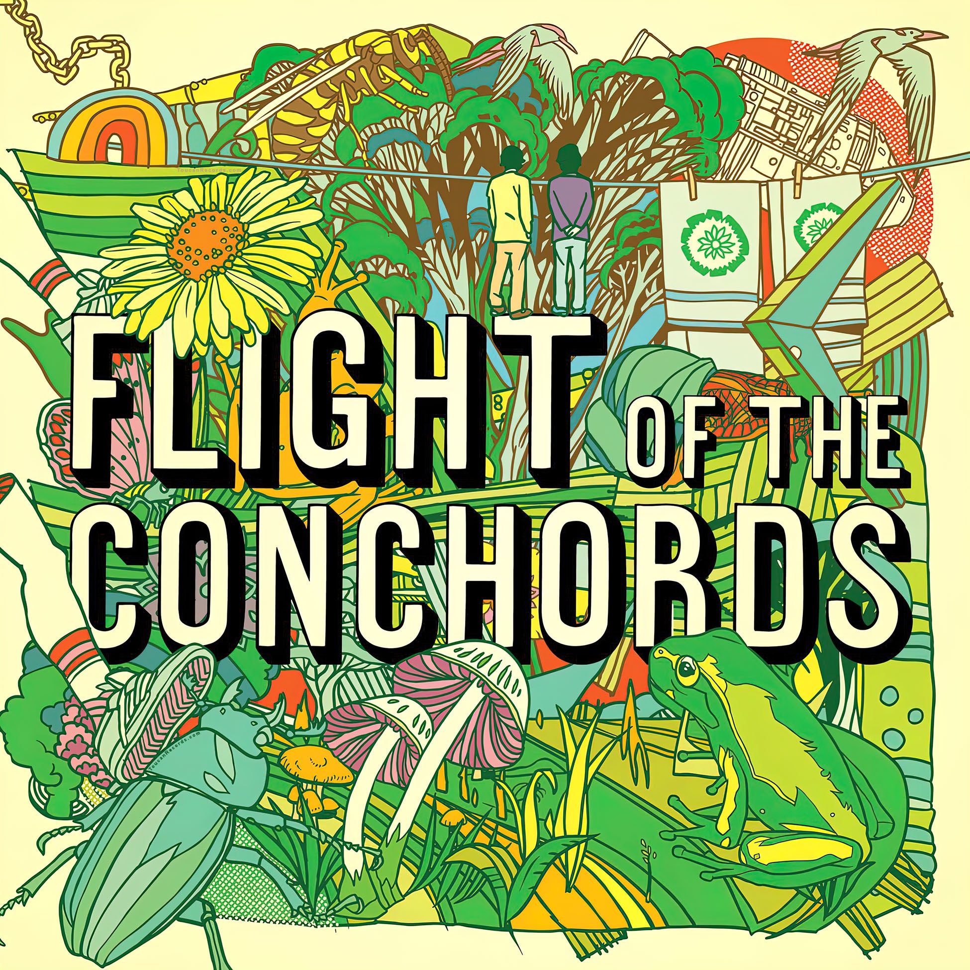 Flight of the Conchords - Flight of the Conchords album cover, green metallic vinyl LP, indie exclusive edition with insert 