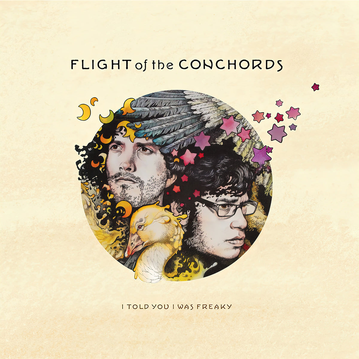 Flight of the Conchords - I Told You I Was Freaky album cover, purple metallic vinyl LP, indie exclusive edition with insert