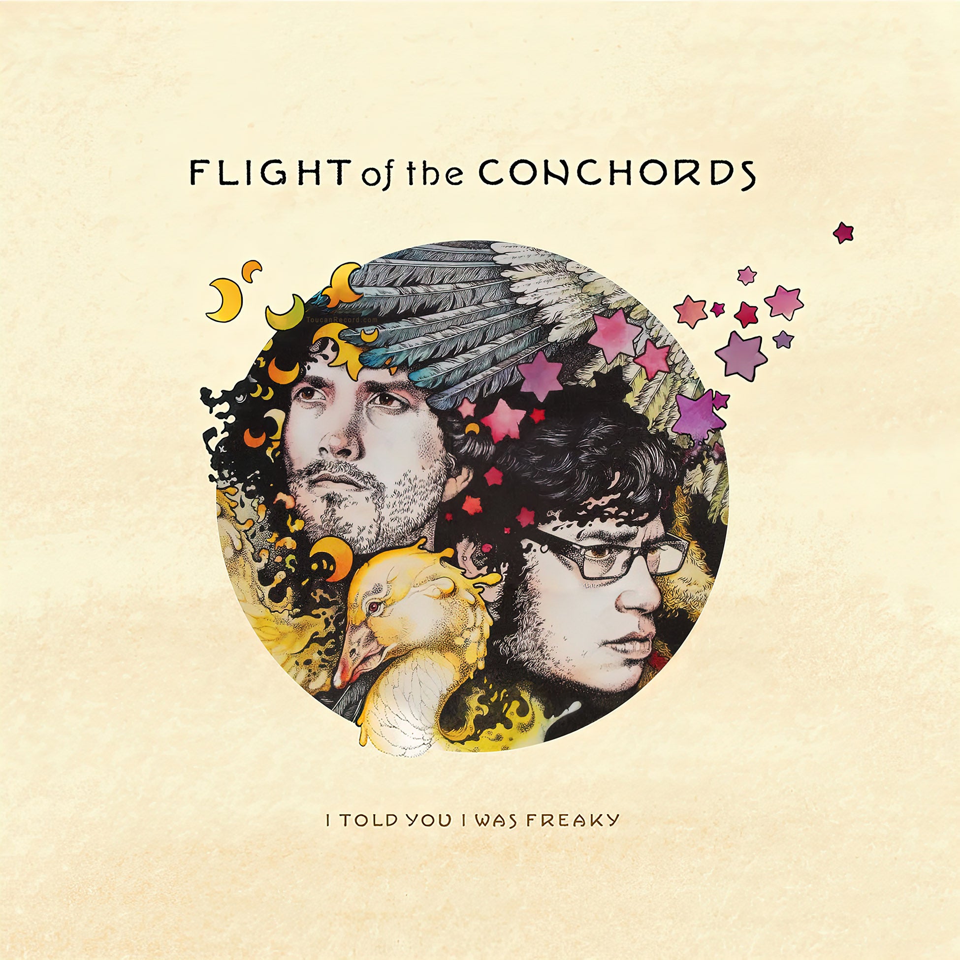 Flight of the Conchords - I Told You I Was Freaky album cover, purple metallic vinyl LP, indie exclusive edition with insert