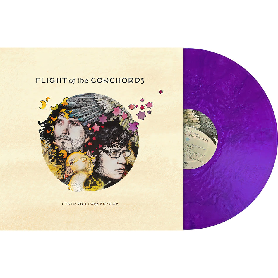 Flight of the Conchords - I Told You I Was Freaky purple LP packshot, indie exclusive limited to 2500 copies, comedy rock parody album