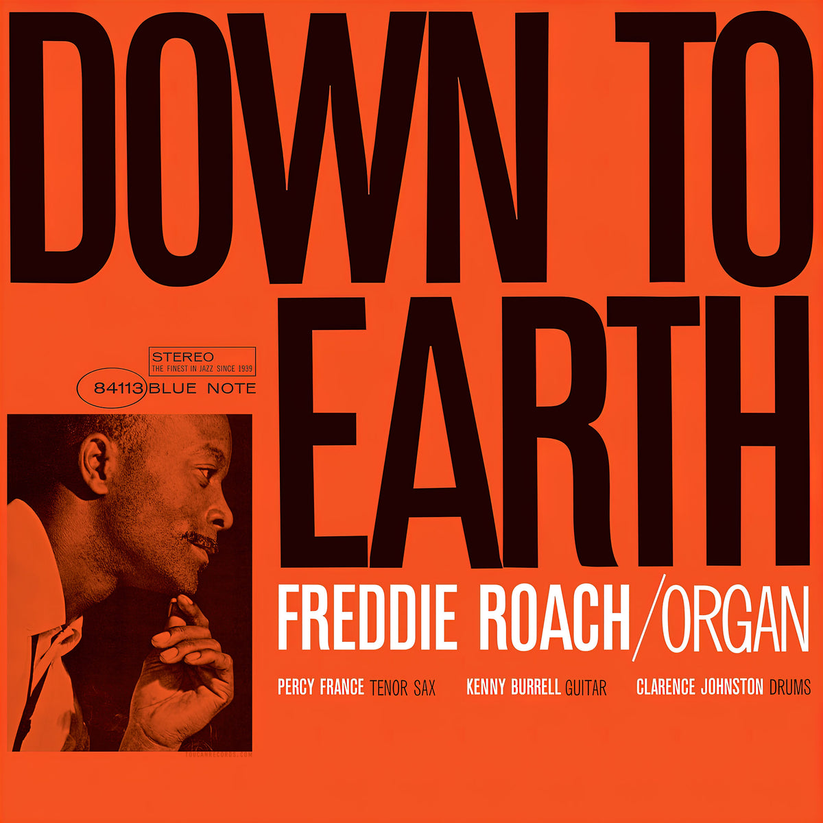 Freddie Roach Down To Earth album cover art Blue Note 180g vinyl LP jazz release at ToucanRecords.com