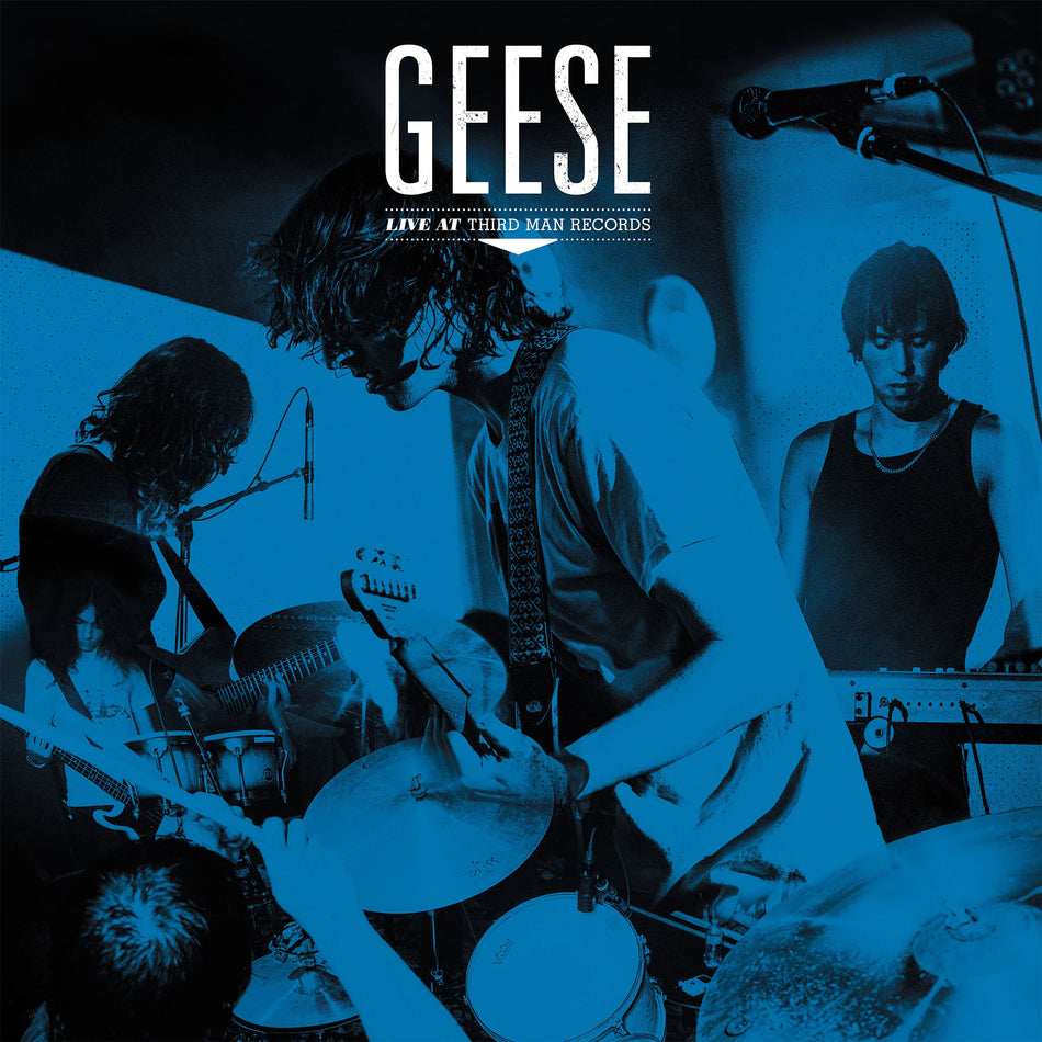 Geese - Live At Third Man Records album cover, black vinyl LP, Brooklyn art-rock band live recording from Jack White's studio