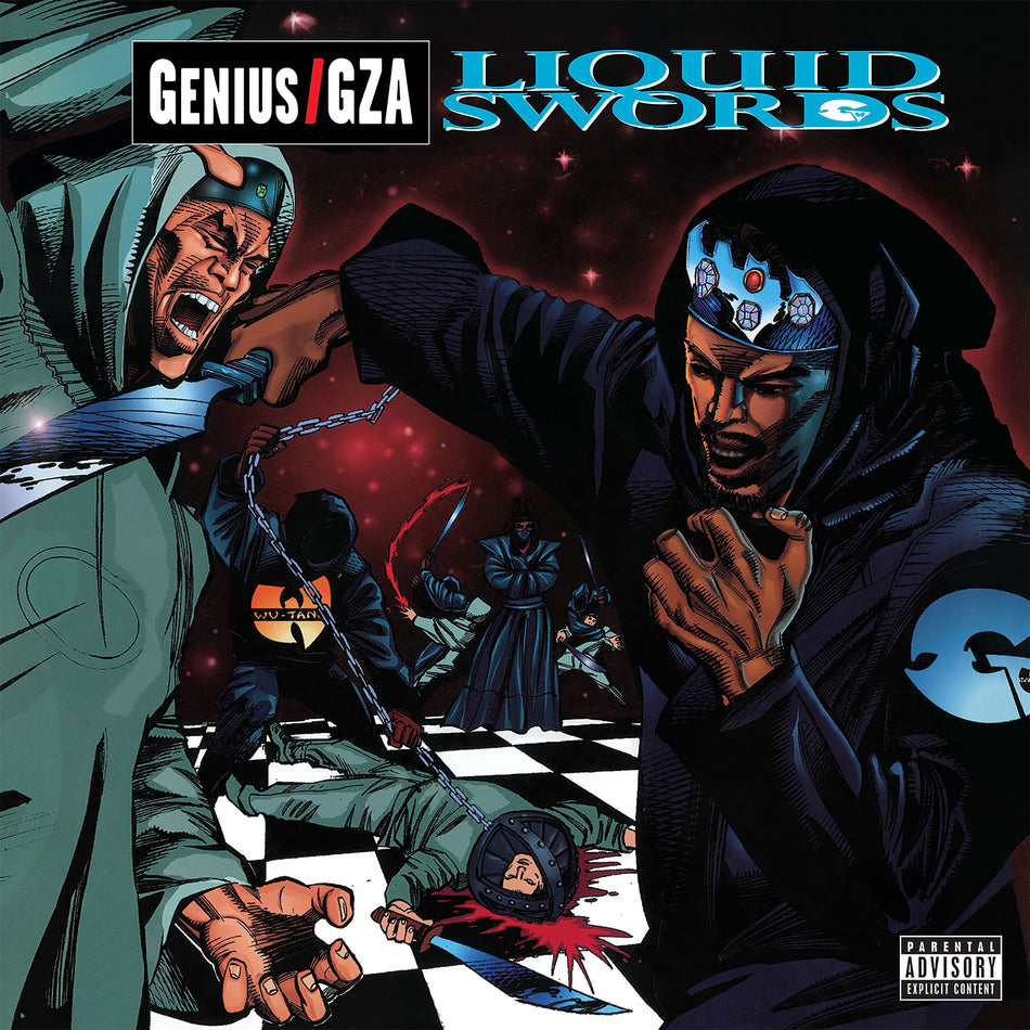 Genius/GZA - Liquid Swords album cover, 20th Anniversary double black vinyl LP, classic hip-hop milestone — featured in stock at ToucanRecords.com