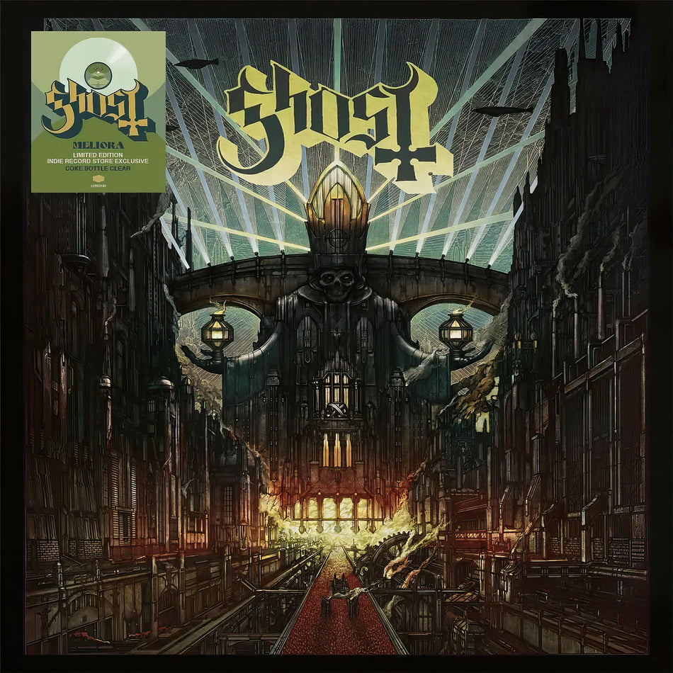 Ghost - Meliora album cover, Coke Bottle Clear vinyl LP, limited edition with 16-page booklet – sold at ToucanRecords.com