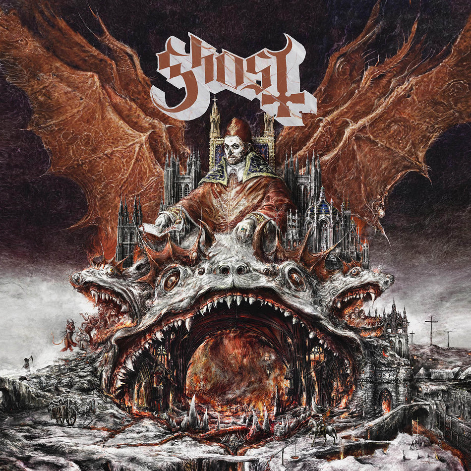 Ghost - Prequelle album cover, deluxe edition clear with black smoke vinyl, includes foldout poster