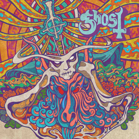 Ghost, Seven Inches Of Satanic Panic, 7 Inch Single, Purple Vinyl, picture sleeve, cover, vinyl, 45 rpm, kiss the go-goat, mary on a cross